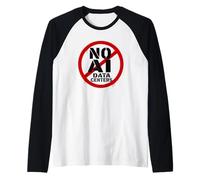 No AI Data Centers - Simple Minimal Spray Paint Style Text Camiseta Manga Raglan