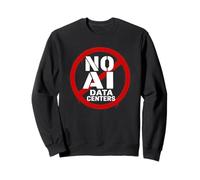 No AI Data Centers - Simple Minimal Spray Paint Style Text Sudadera