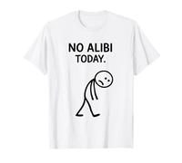 No Alibi Today Asesinato Misterio Cena Detective Noche Fiesta Camiseta