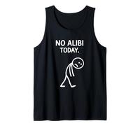 No Alibi Today Asesinato Misterio Cena Detective Noche Fiesta Camiseta sin Mangas