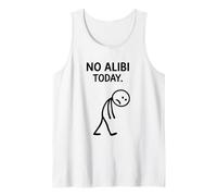 No Alibi Today Asesinato Misterio Cena Detective Noche Fiesta Camiseta sin Mangas