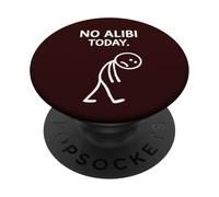 No Alibi Today Asesinato Misterio Cena Detective Noche Fiesta PopSockets PopGrip Adhesivo