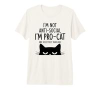 No Antisocial, Solo Gato Profesional, Arte Divertido Camiseta Premium
