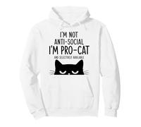 No Antisocial, Solo Gato Profesional, Arte Divertido Sudadera con Capucha