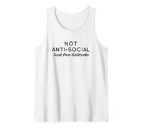 No Antisocial Solo Pro Soledad Cita introvertida Camiseta sin Mangas