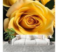 No autoadhesivo Mural fotográfico 200x140 cm 3d RomáNtico Rosas HD Papel Pintado Decoración de Pared Murales Pegatina Amarillo 3D Diseno Fotográfico Formato grande adhesivos