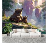 No autoadhesivo Mural fotográfico 250x175 cm Anime Animales Oso Pardo HD Papel Pintado Decoración de Pared Murales Pegatina Verde 3D Diseno Fotográfico Formato grande adhesivos