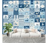 No autoadhesivo Mural fotográfico 250x175 cm Tema De Animales Marinos HD Papel Pintado Decoración de Pared Murales Pegatina Azul 3D Diseno Fotográfico Formato grande adhesivos
