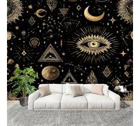 No autoadhesivo Mural fotográfico 350x256 cm AstrologíA TotéMica éTnica HD Papel Pintado Decoración de Pared Murales Pegatina Negro 3D Diseno Fotográfico Formato grande adhesivos