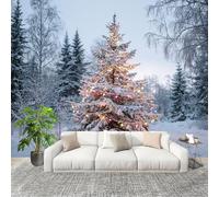 No autoadhesivo Mural fotográfico 350x256 cm Escena NavideñA Nevada HD Papel Pintado Decoración de Pared Murales Pegatina Bianco 3D Diseno Fotográfico Formato grande adhesivos