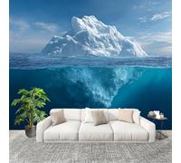 No autoadhesivo Mural fotográfico 400x280 cm ReflexióN Del Iceberg HD Papel Pintado Decoración de Pared Murales Pegatina azul 3D Diseno Fotográfico Formato grande adhesivos