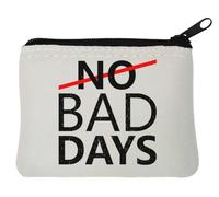 No Bad Days No Crossed Out - Monedero de neopreno (10 x 11 cm), color blanco, White, Talla única