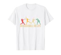 No Baseball No Life Funny Baseball Camiseta gráfica económica, Hombre, Blanco, M