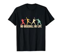 No Baseball No Life Funny Baseball Camiseta gráfica económica, Hombre, Negro, XL