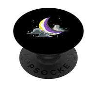 No Binario Luna No Es Una Fase No Binario PopSockets PopGrip Adhesivo