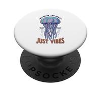 No Brain No Heart Just Vibes Medusa Océano Animal PopSockets PopGrip Adhesivo