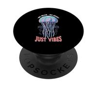 No Brain No Heart Just Vibes Medusa Océano Animal PopSockets PopGrip Adhesivo