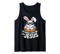 No Bunny Loves Me Like Jesus Conejo De Pascua Cristiano Fe Camiseta sin Mangas