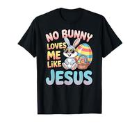 No Bunny Loves Me Like Jesus Easter Christian Boys Kids Men Camiseta