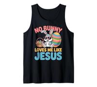 No Bunny Loves Me Like Jesus Easter Christian Boys Kids Men Camiseta sin Mangas