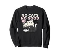 No Cats No Good (Lindo gráfico de Gato asiático) Sudadera