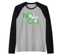 No CO2 Ciclismo contra el Cambio Climático Energía Verde MTB Camiseta Manga Raglan