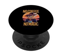 No Coffee No Magic (Divertido gráfico de Gato) PopSockets PopGrip Adhesivo