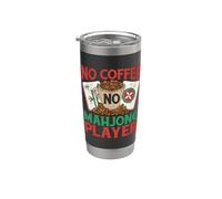 No Coffee No Mahjong Juego de mesa Coffee Lover Mahjong Player Vaso térmico de acero inoxidable de doble pared