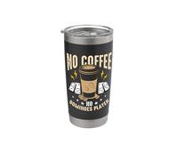 No Coffee No Playing Domino Amante del café Dominó Jugador Vaso térmico de acero inoxidable de doble pared
