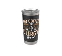 No Coffee No Religious Predicación Amante del café Amante del clero Vaso térmico de acero inoxidable de doble pared