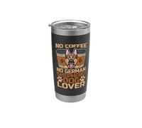 No Coffee No Shepherd Dogs Coffee Lover Pastor Alemán Vaso térmico de acero inoxidable de doble pared
