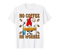 No Coffee No Workee Funny Work GNOME Graphic For Office Dad Camiseta