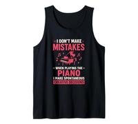 No cometo Errores Divertido Pianista Teclista Camiseta sin Mangas