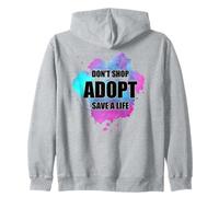 No compres Adoptar Acuarela Perro Paw Animal Shelter Voluntario Sudadera con Capucha