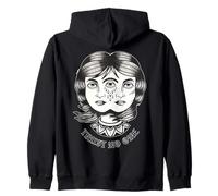 No confíe en Nadie Chica Guapa de Dos Caras Sudadera con Capucha