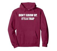 No crezcas, es una Trampa Sudadera con Capucha, Unisex para Adultos, Granate, XL