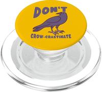 No Crow-Crastinate Divertido Juego de Palabras de procrastinación PopSockets PopGrip para MagSafe