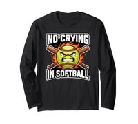 No Crying in Softball Funny Sports Gift Manga Larga