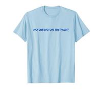 No Crying On The Yacht Shirt Y2k Aesthetic Trendy Blue Camiseta