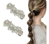 No Damage Soft Elastic Spiral Hair Ties, No Crease Ponytail for Women Girl (White)