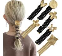 No Damage Soft Elastic Spiral Hair Ties, Phone Cord Hair Ties Spiral Ponytail Holders for Thin Hair & Thick Hair (6Pcs)