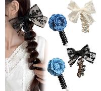 No Damage Soft Elastic Spiral Hair Ties, Spiral Elastic Hair Bands, Twisted Hair Wire Pony Hairwire, for Women & Girls (h)
