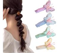 No Damage Soft Elastic Spiral Hair Ties, Twisted Hair Wire Pony Hairwire, Soft Pearl Braided Telephone Elastic Spiral Hairs Ties for Women (Style E)
