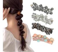 No Damage Soft Elastic Spiral Hair Ties, Twisted Hair Wire Pony Hairwire, Soft Pearl Braided Telephone Elastic Spiral Hairs Ties for Women (Style A)