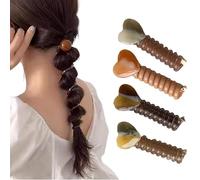 No Damage Soft Elastic Spiral Hair Ties, Twisted Hair Wire Pony Hairwire, Soft Pearl Braided Telephone Elastic Spiral Hairs Ties for Women (Style D)