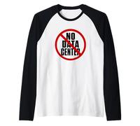 No Data Center - Simple Minimal Text Black with Red Camiseta Manga Raglan