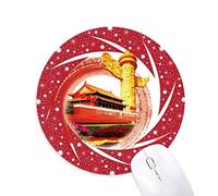 No Data Tiananmen Ronda el Patriotismo Wheel Mouse Pad de Goma roja Redonda