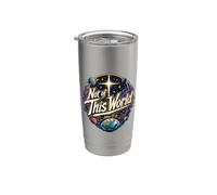 No de este mundo espacial Juan 17 Oración Citas de la Biblia Católica Vaso térmico de acero inoxidable de doble pared