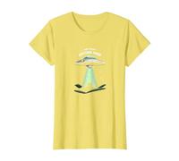 No de por aquí: Humor de Ciencia ficción para visitantes alienígenas Camiseta, Mujer, Limón, XS