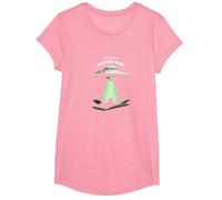No de por aquí: Humor de Ciencia ficción para visitantes alienígenas Camiseta, Niñas, Rosado, S